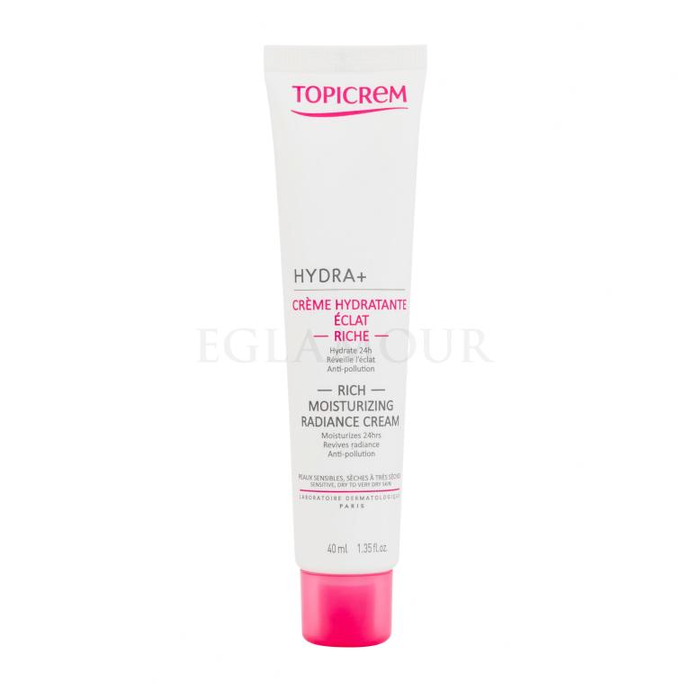 Topicrem HYDRA+ Rich Moisturizing Radiance Cream Krem do twarzy na dzień 40 ml