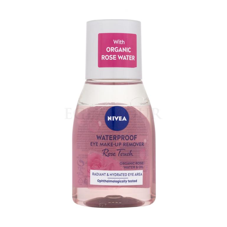 Nivea Rose Touch Waterproof Eye Make-Up Remover Demakijaż oczu dla kobiet 100 ml