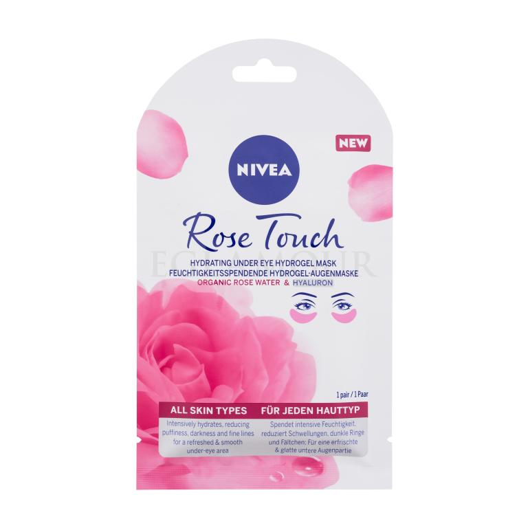 Nivea Rose Touch Hydrating Under Eye Hydrogel Mask Maseczka na okolice oczu dla kobiet 1 szt