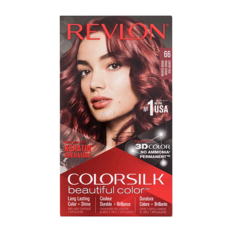 Revlon Colorsilk Beautiful Color Farba do włosów dla kobiet Odcień 66 Cherry Red Zestaw Uszkodzone pudełko