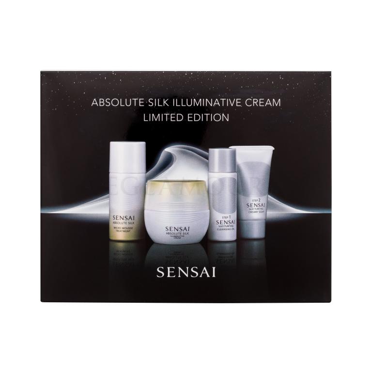 Sensai Absolute Silk Illuminative Cream Limited Edition Zestaw Krem do twarzy na dzień 40 ml + oczyszczający olejek 30 ml + mydło w płynie 30 ml + pianka do twarzy 30 ml