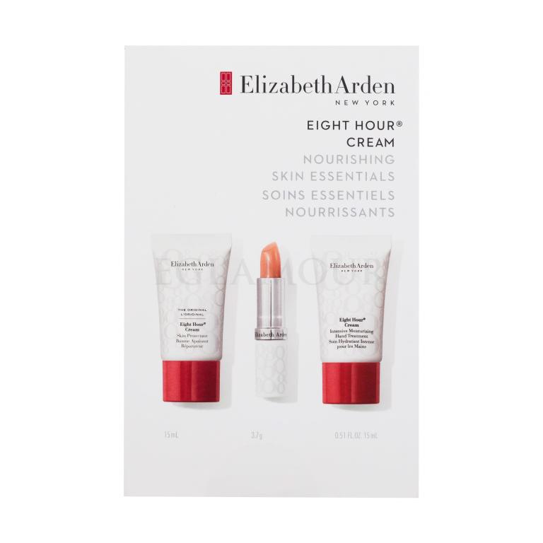 Elizabeth Arden Eight Hour Cream Nourishing Skin Essentials Zestaw Krem do twary i ciała 15 ml + krem do rąk 15 ml + balsam do ust