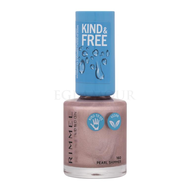 Rimmel London Kind &amp; Free Lakier do paznokci dla kobiet 8 ml Odcień 160 Pearl Shimmer