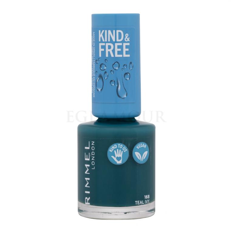 Rimmel London Kind &amp; Free Lakier do paznokci dla kobiet 8 ml Odcień 168 Teal Ivy