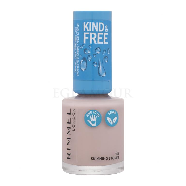 Rimmel London Kind &amp; Free Lakier do paznokci dla kobiet 8 ml Odcień 161 Skimming Stones