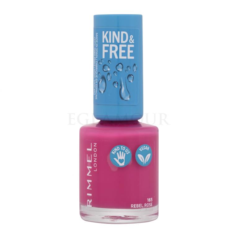 Rimmel London Kind &amp; Free Lakier do paznokci dla kobiet 8 ml Odcień 165 Rebel Rose