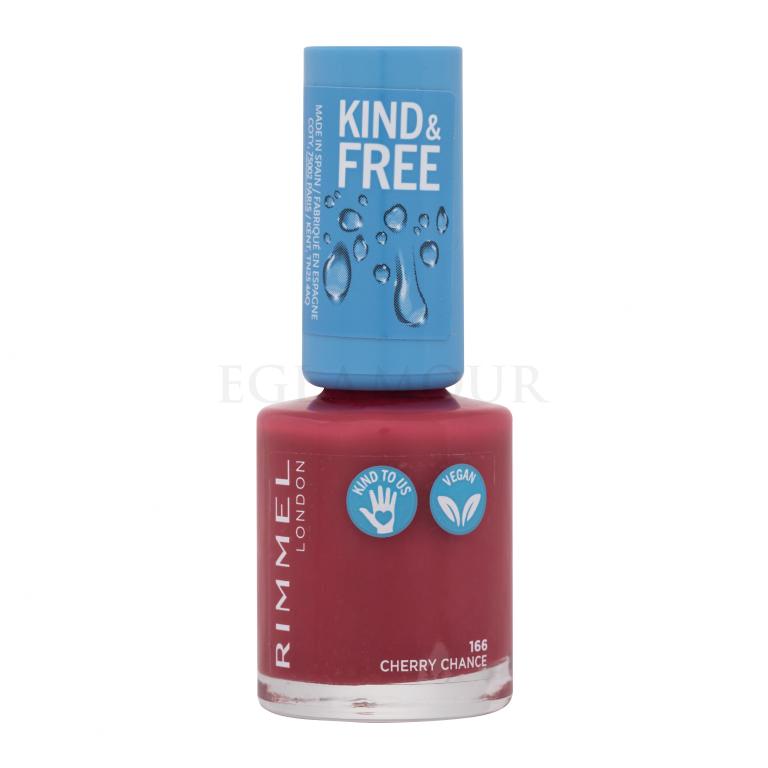 Rimmel London Kind &amp; Free Lakier do paznokci dla kobiet 8 ml Odcień 166 Cherry Chance