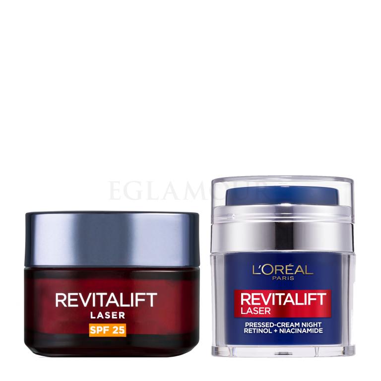 Zestaw Krem na noc L&#039;Oréal Paris Revitalift Laser Pressed-Cream Night + Krem do twarzy na dzień L&#039;Oréal Paris Revitalift Laser X3 SPF25