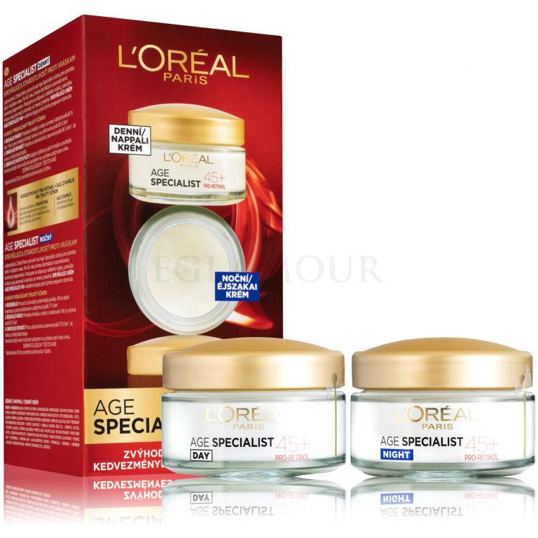 L&#039;Oréal Paris Age Specialist 45+ Zestaw Krem do twarzy na dzień Age Specialist 45 50 ml + krem do twarzy na noc Age Specialist 45 50 ml