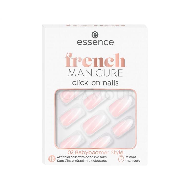 Essence French Manicure Click &amp; Go Nails Sztuczne paznokcie dla kobiet Odcień 02 Babyboomer Zestaw