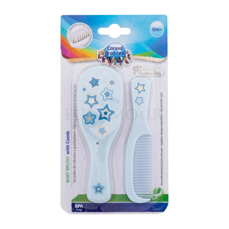 Canpol babies Newborn Baby Baby Brush With Comb Stars Grzebień dla dzieci Zestaw