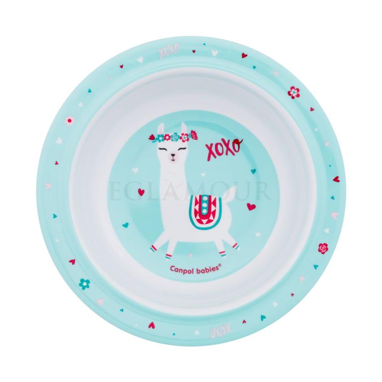 Canpol babies Exotic Animals Melamine Bowl With Suction Ring Turquoise Naczynia dla dzieci 270 ml