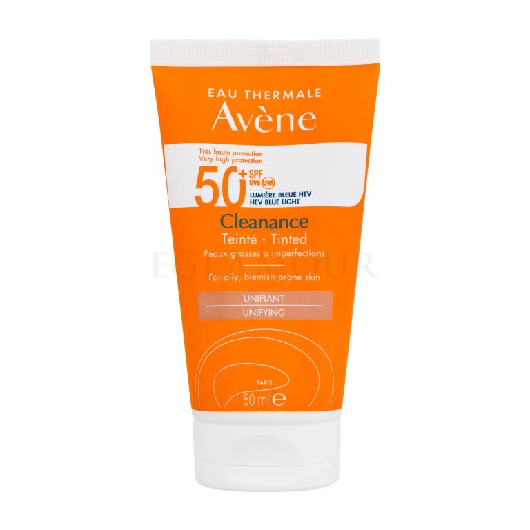 Avene Cleanance Tinted Sun Cream SPF50+ Preparat do opalania twarzy dla kobiet 50 ml