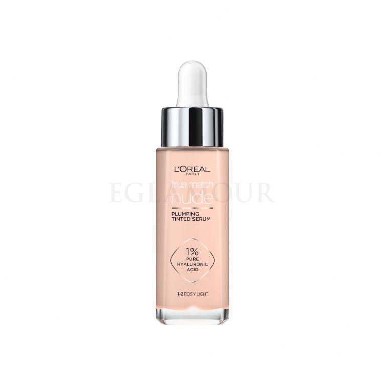 L&#039;Oréal Paris True Match Nude Plumping Tinted Serum Podkład dla kobiet 30 ml Odcień 1-2 Rosy Light