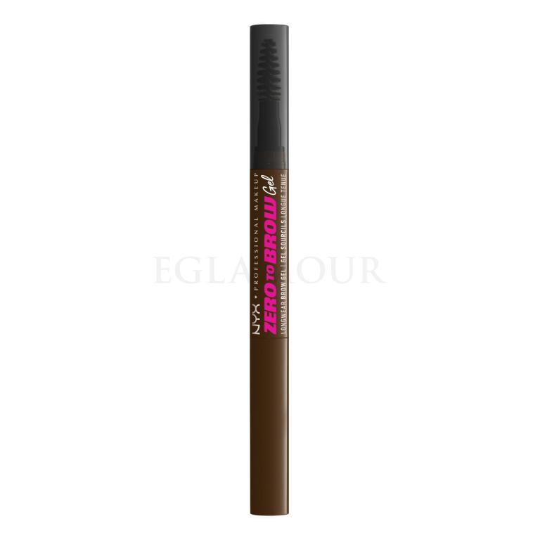 NYX Professional Makeup Zero To Brow Żel i pomada do brwi dla kobiet 2 ml Odcień 06 Chocolate