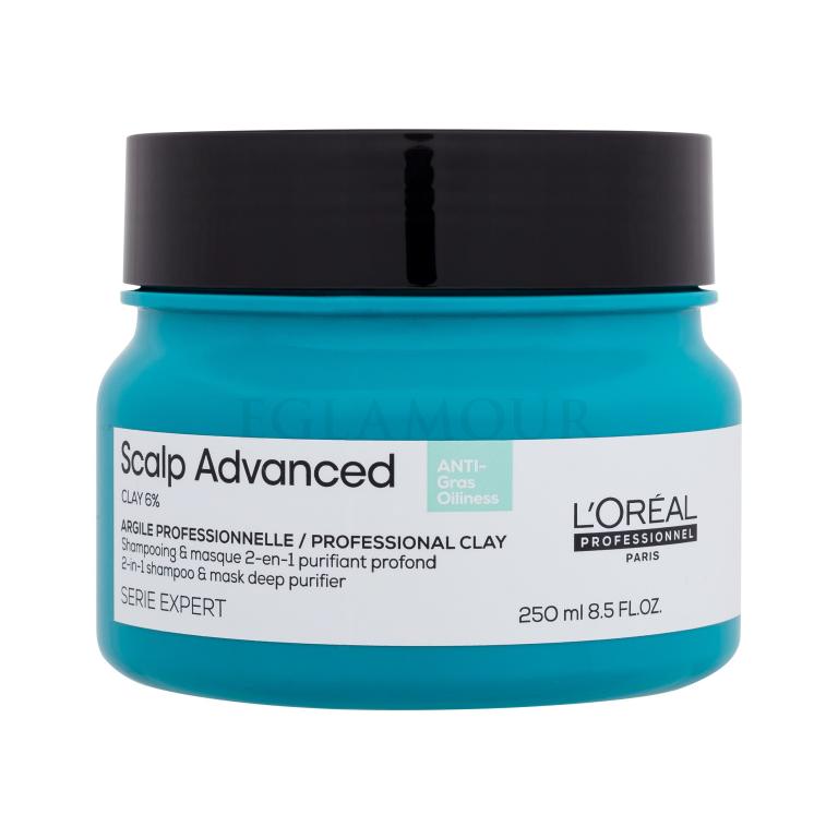 L&#039;Oréal Professionnel Scalp Advanced Anti-Oiliness Professional Clay Maska do włosów dla kobiet 250 ml