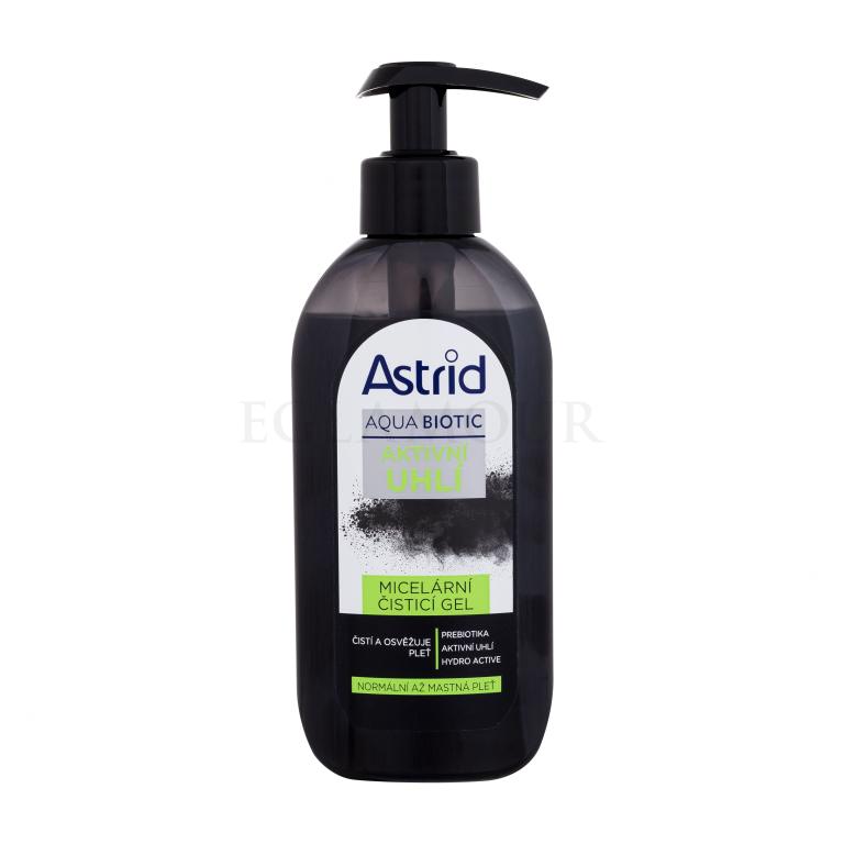 Astrid Aqua Biotic Active Charcoal Micellar Cleansing Gel Żel oczyszczający dla kobiet 200 ml