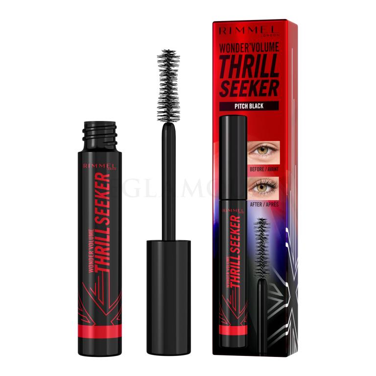 Rimmel London Thrill Seeker Tusz do rzęs dla kobiet 8 ml Odcień Pitch Black