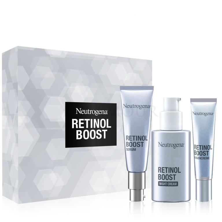 Neutrogena Retinol Boost Zestaw krem do twarzy na noc Retinol Boost Night Cream 50 ml + serum do twarzy na dzień Retinol Boost Serum 30 ml + krem pod oczy Retinol Boost Eye Cream 15 ml