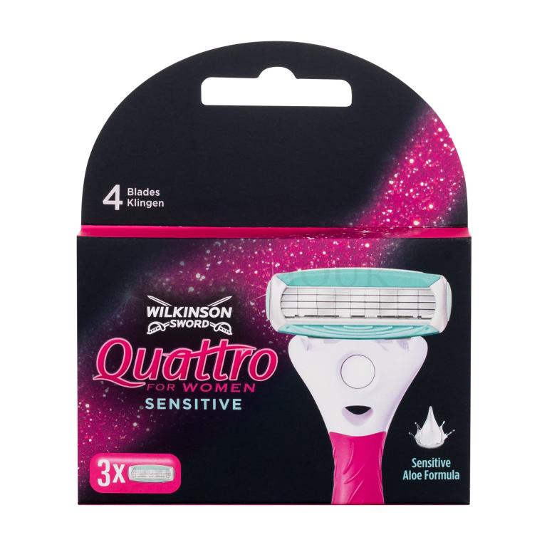 Wilkinson Sword Quattro For Women Sensitive Wkład do maszynki dla kobiet Zestaw