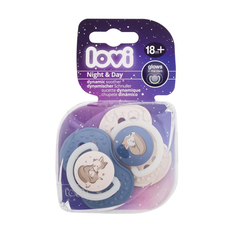 LOVI Night &amp; Day Dynamic Soother Boy 18m+ Smoczek dla dzieci 2 szt