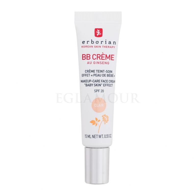 Erborian BB Crème Makeup-Care Face Cream SPF20 Krem BB dla kobiet 15 ml Odcień Clair