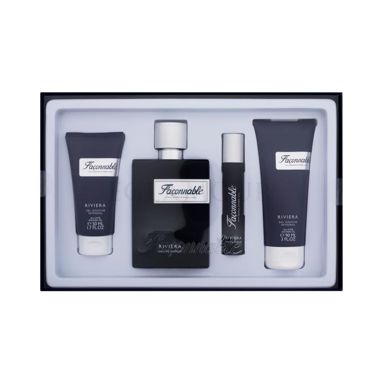 Faconnable Riviera Zestaw woda perfumowana 90 ml + woda perfumowana 20 ml + żel pod prysznic 90 ml + żel pod prysznic 50 ml