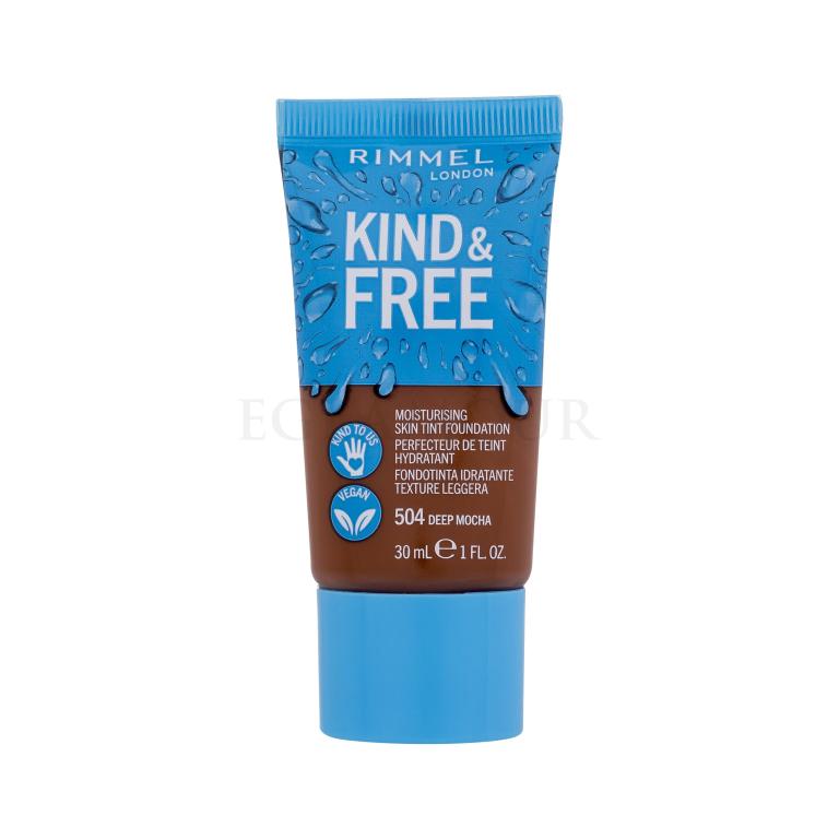 Rimmel London Kind &amp; Free Skin Tint Foundation Podkład dla kobiet 30 ml Odcień 504 Deep Mocha