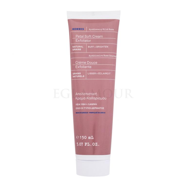 Korres Apothecary Wild Rose Petal Soft Cream Exfoliator Peeling dla kobiet 150 ml