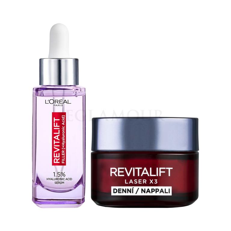 Zestaw Serum do twarzy L&#039;Oréal Paris Revitalift Filler HA 1,5% + Krem do twarzy na dzień L&#039;Oréal Paris Revitalift Laser X3 Day Cream