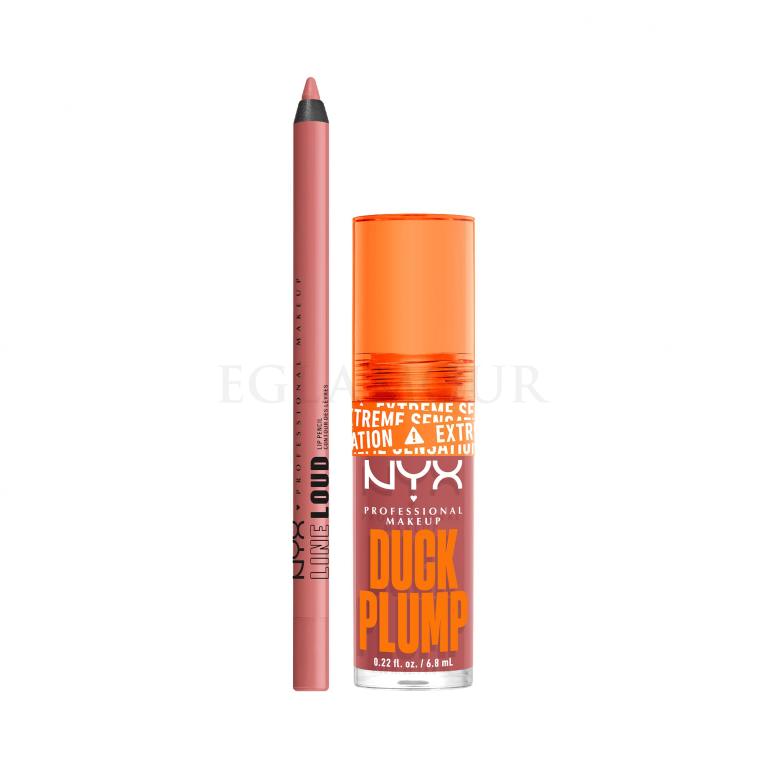 Zestaw Błyszczyk do ust NYX Professional Makeup Duck Plump + Konturówka do ust NYX Professional Makeup Line Loud