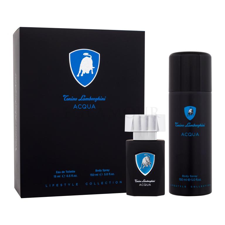 Lamborghini Acqua Zestaw woda toaletowa 15 ml + spray do ciała 150 ml