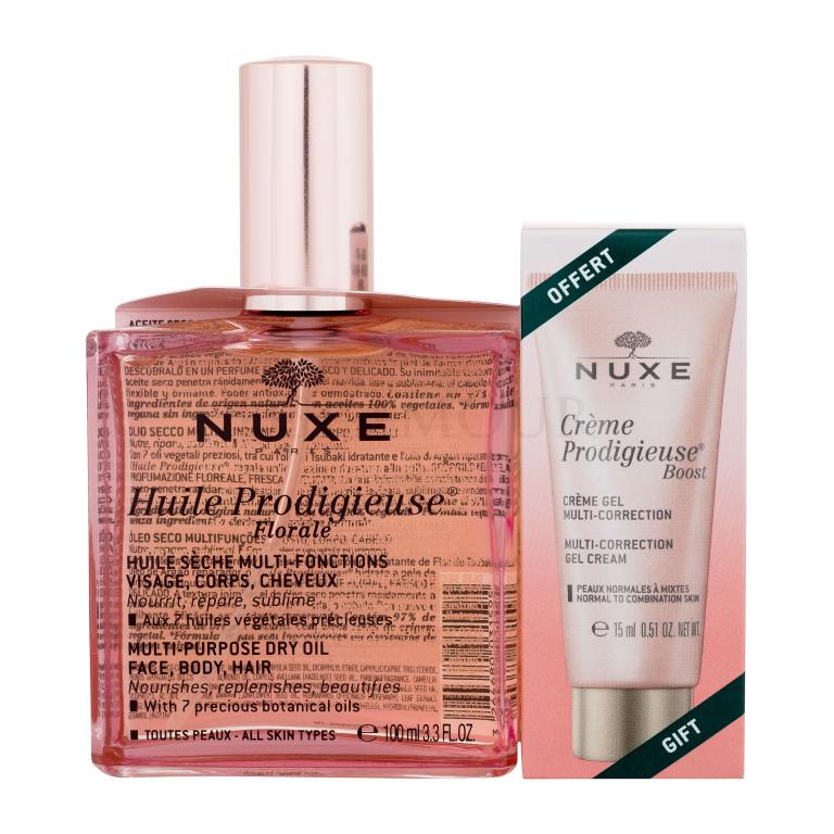 NUXE Huile Prodigieuse Florale Zestaw olejek do ciała Huile Prodigieuse Florale Multi-Purpose Dry Oil 100 ml + żelowy krem Créme Prodigieuse Boost Multi-Correction Gel Cream 15 ml