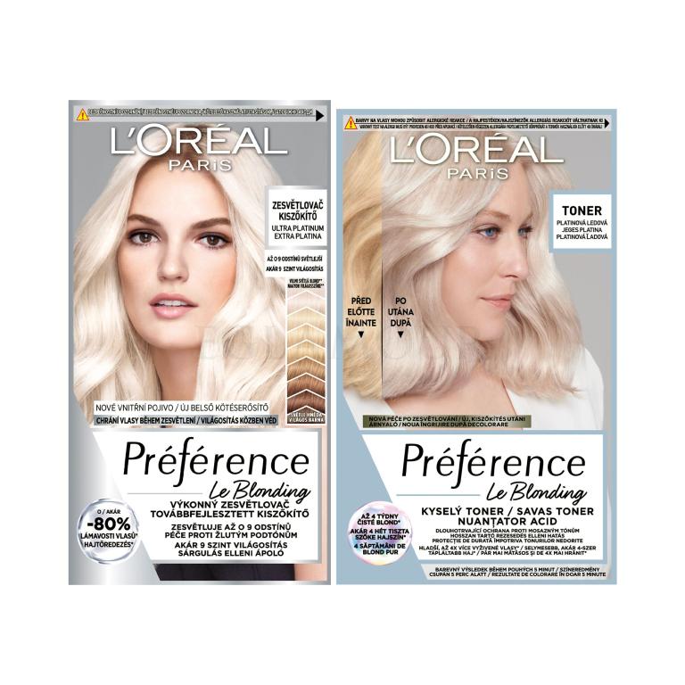 Zestaw Farba do włosów L&#039;Oréal Paris Préférence Le Blonding + Farba do włosów L&#039;Oréal Paris Préférence Le Blonding Toner