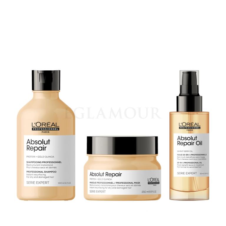 Zestaw Szampon do włosów L&#039;Oréal Professionnel Absolut Repair Professional Shampoo + Maska do włosów L&#039;Oréal Professionnel Absolut Repair Professional Mask + Olejek do włosów L&#039;Oréal Professionnel Absolut Repair 10-In-1 Professional Oil