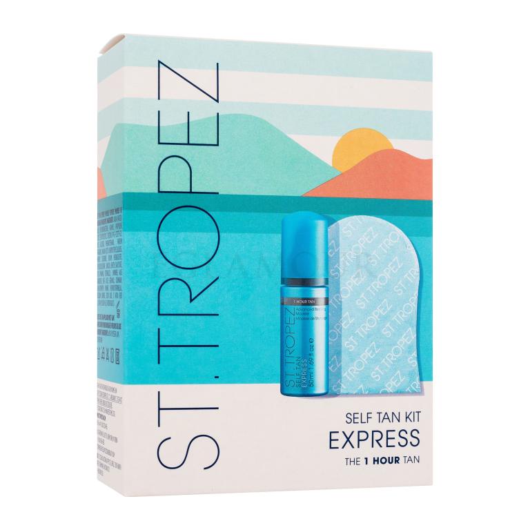 St.Tropez Self Tan Express Kit Zestaw pianka samoopalająca Self Tan Express Bronzing Mousse 50 ml + rękawica do aplikacji preparatów samoopalających 1 szt. Uszkodzone pudełko