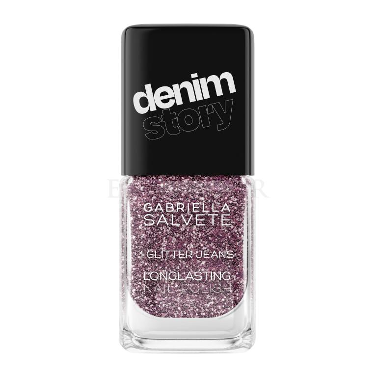 Gabriella Salvete Denim Story Longlasting Nail Polish Lakier do paznokci dla kobiet 11 ml Odcień 01 Glitter Jeans