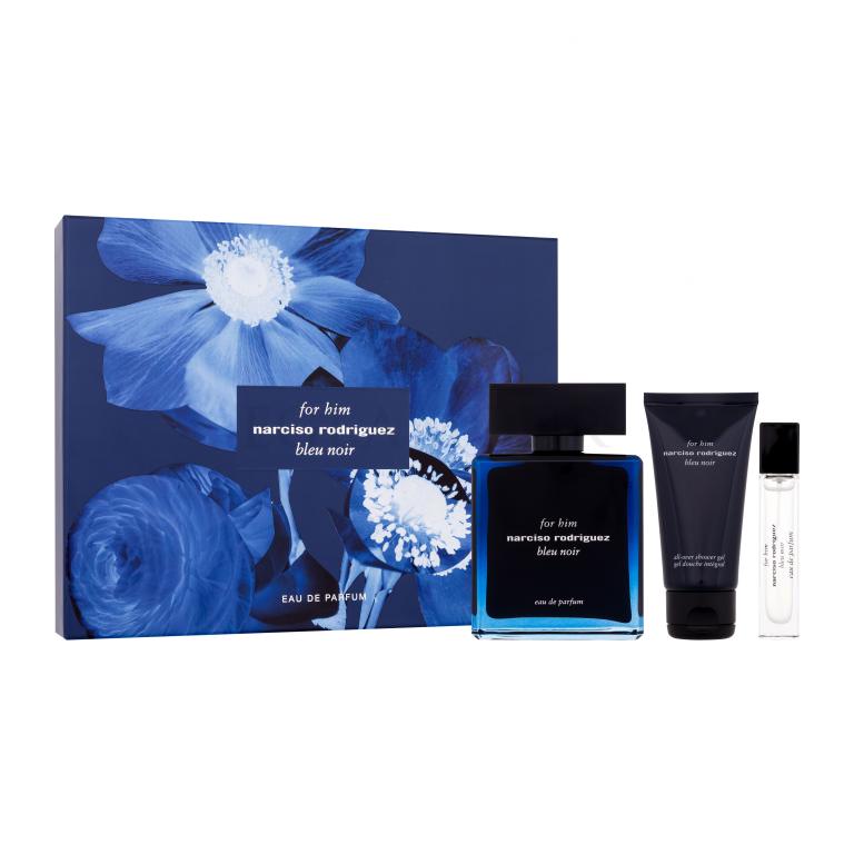 Narciso Rodriguez For Him Bleu Noir Zestaw woda perfumowana 100 ml + woda perfumowana 10 ml + żel pod prysznic 50 ml