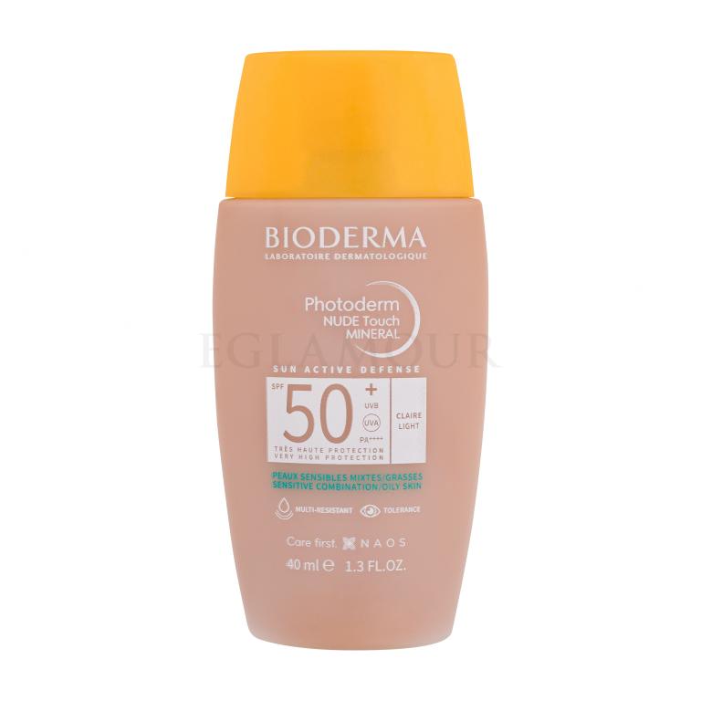 BIODERMA Photoderm Nude Touch Mineral SPF50+ Preparat do opalania twarzy 40 ml Odcień Light