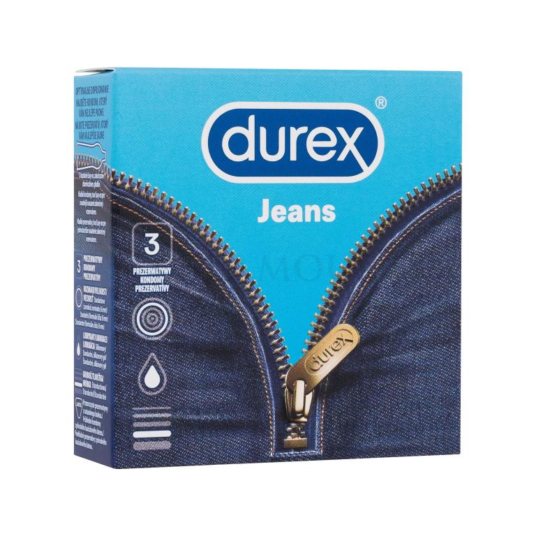 Durex Jeans Prezerwatywy dla mężczyzn Zestaw Uszkodzone pudełko