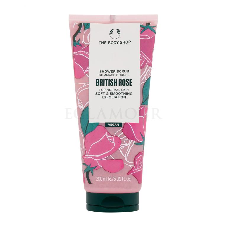 The Body Shop British Rose Shower Scrub Peeling do ciała dla kobiet 200 ml