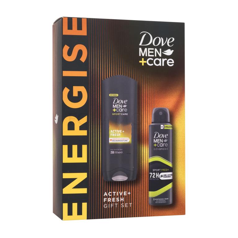 Dove Men + Care Energise Zestaw antyperspirant Men Care Advanced Sport Fresh 150 ml + żel pod prysznic Men Care Sport Care Active Fresh 250 ml