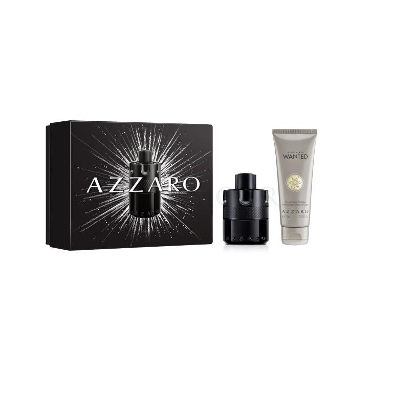 Azzaro The Most Wanted Zestaw woda toaletowa 50 ml + szampon do włosów i ciała Wanted 75 ml