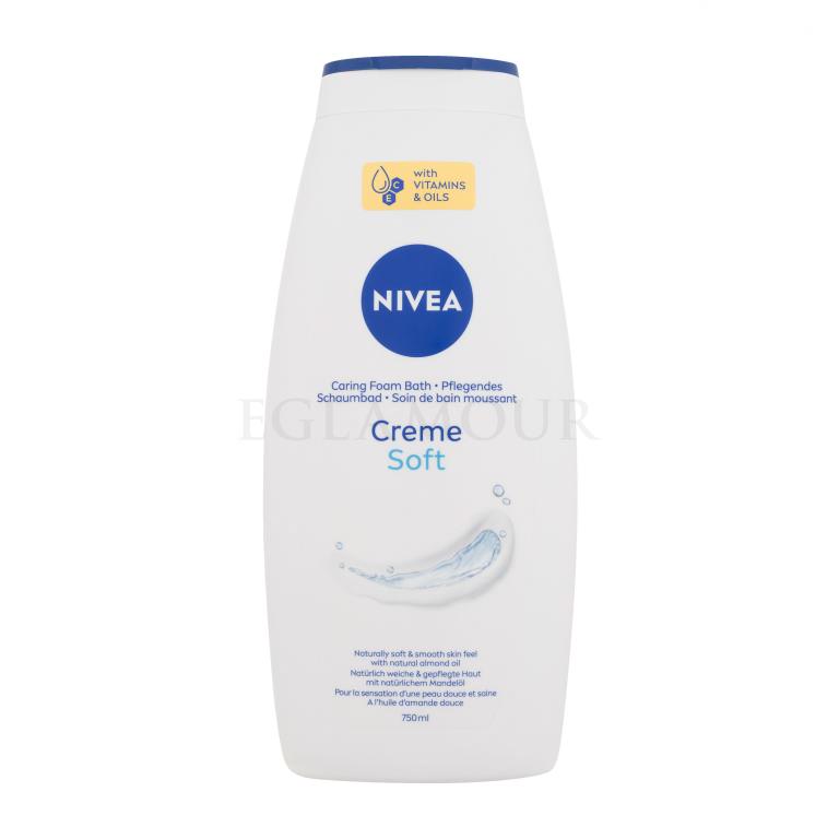 Nivea Creme Soft Caring Foam Bath Pianka do kąpieli dla kobiet 750 ml