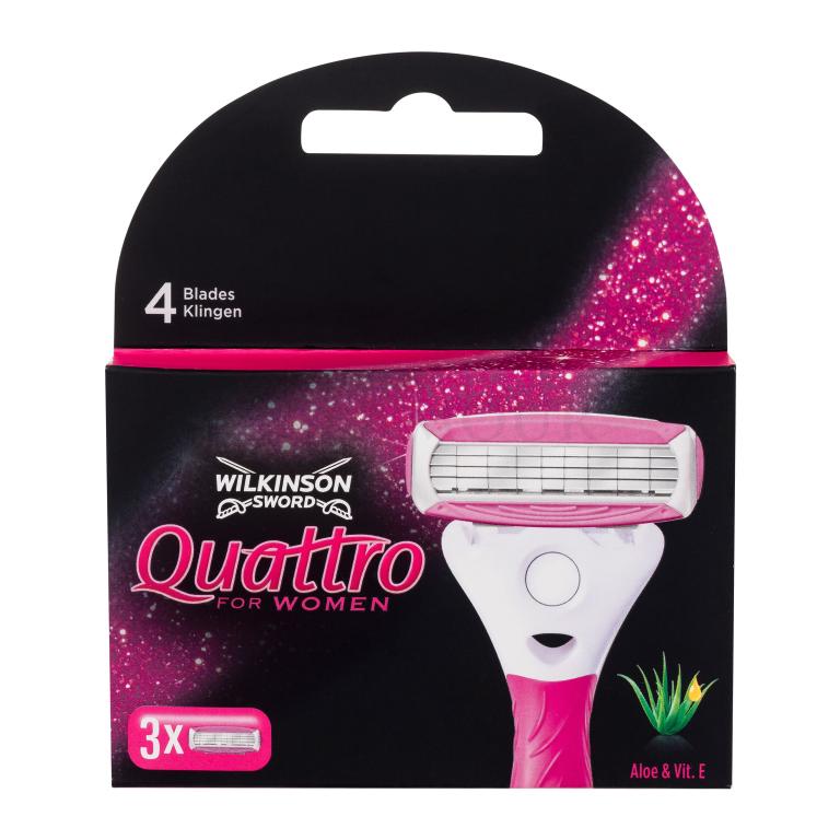 Wilkinson Sword Quattro For Women Wkład do maszynki dla kobiet Zestaw Uszkodzone pudełko