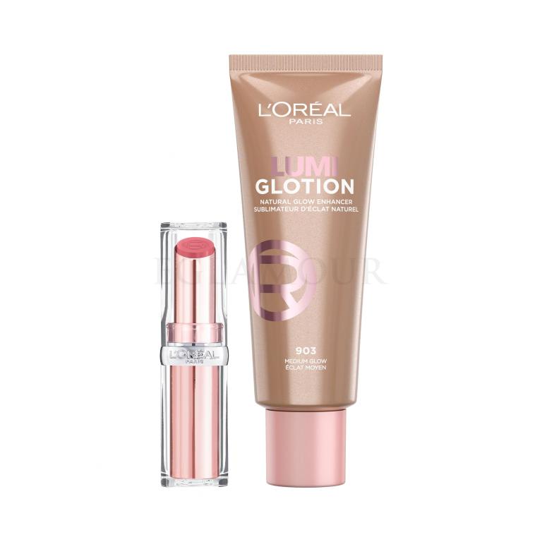 Zestaw Rozświetlacz L&#039;Oréal Paris Lumi Glotion + Pomadka L&#039;Oréal Paris Glow Paradise