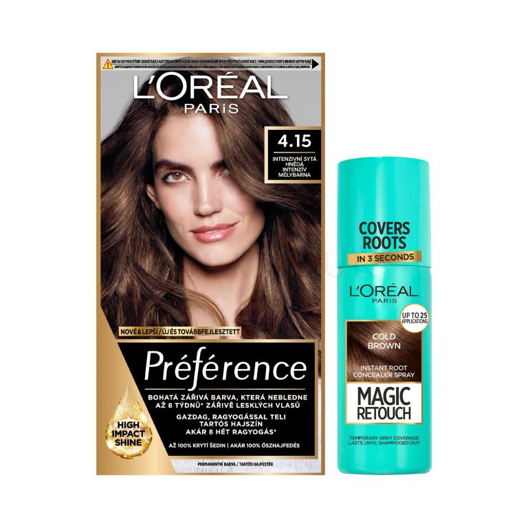 Zestaw Farba do włosów L&#039;Oréal Paris Magic Retouch Instant Root Concealer Spray + Farba do włosów L&#039;Oréal Paris Préférence