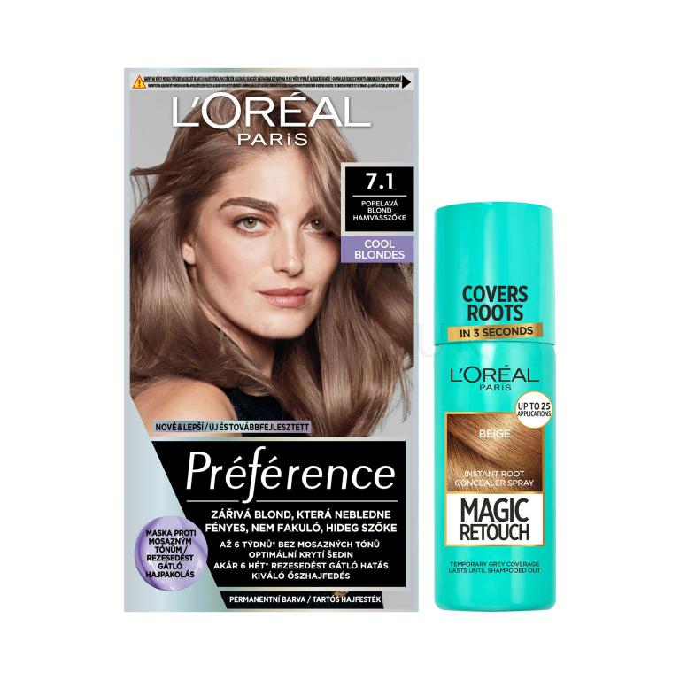 Zestaw Farba do włosów L&#039;Oréal Paris Magic Retouch Instant Root Concealer Spray + Farba do włosów L&#039;Oréal Paris Préférence