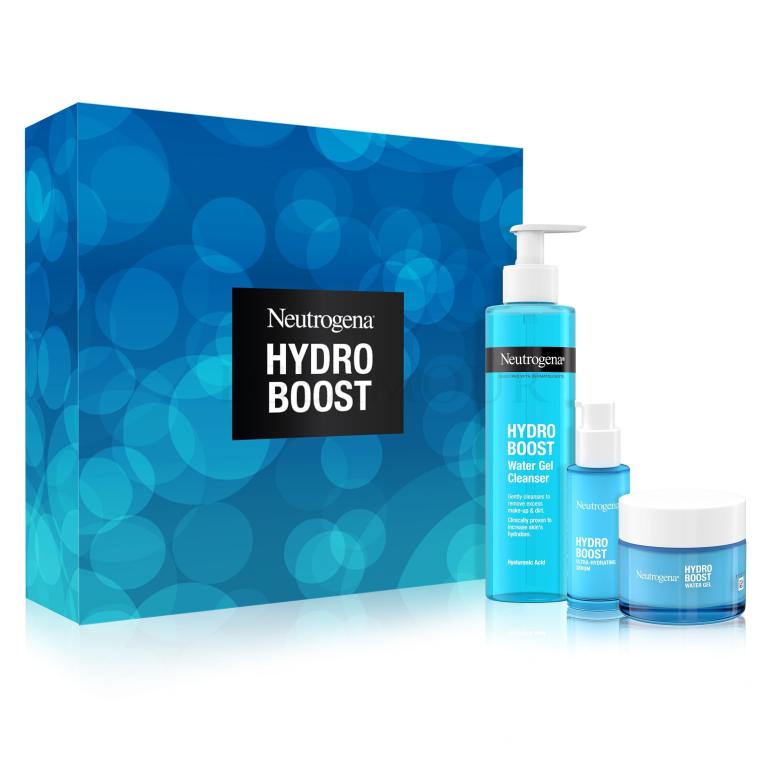 Neutrogena Hydro Boost Gift Set New Zestaw serum do twarzy Hydro Boost Hyaluronic Acid Ultra-Hydrating Serum 15 ml + żel do twarzy Hydro Boost Hyaluronic Acid Water Gel 50 ml + oczyszczający żel do twarzy Hydro Boost Water Gel Cleanser 200 ml