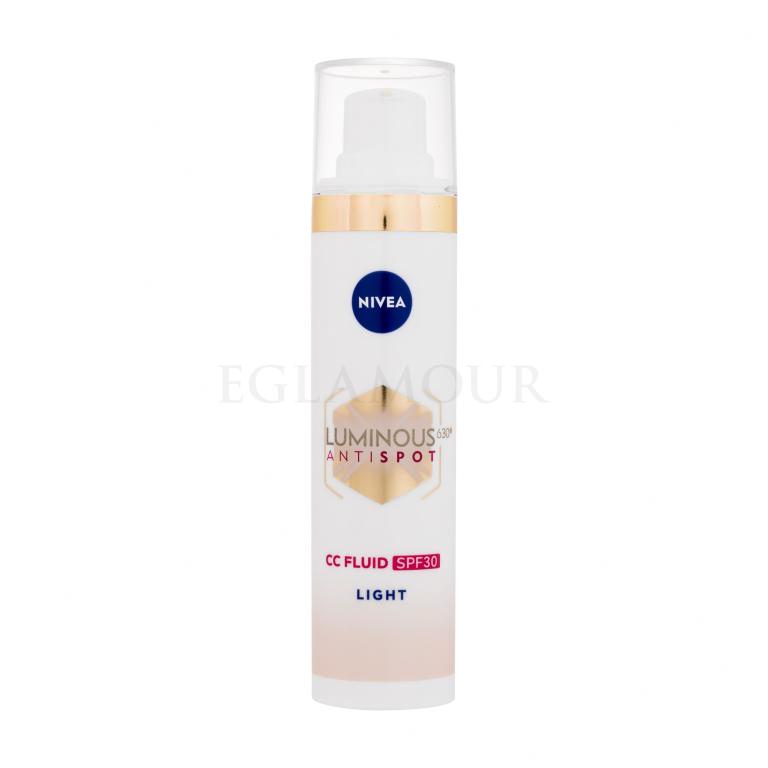 Nivea Luminous 630 Antispot CC Fluid SPF30 Krem CC dla kobiet 40 ml Odcień 01 Light